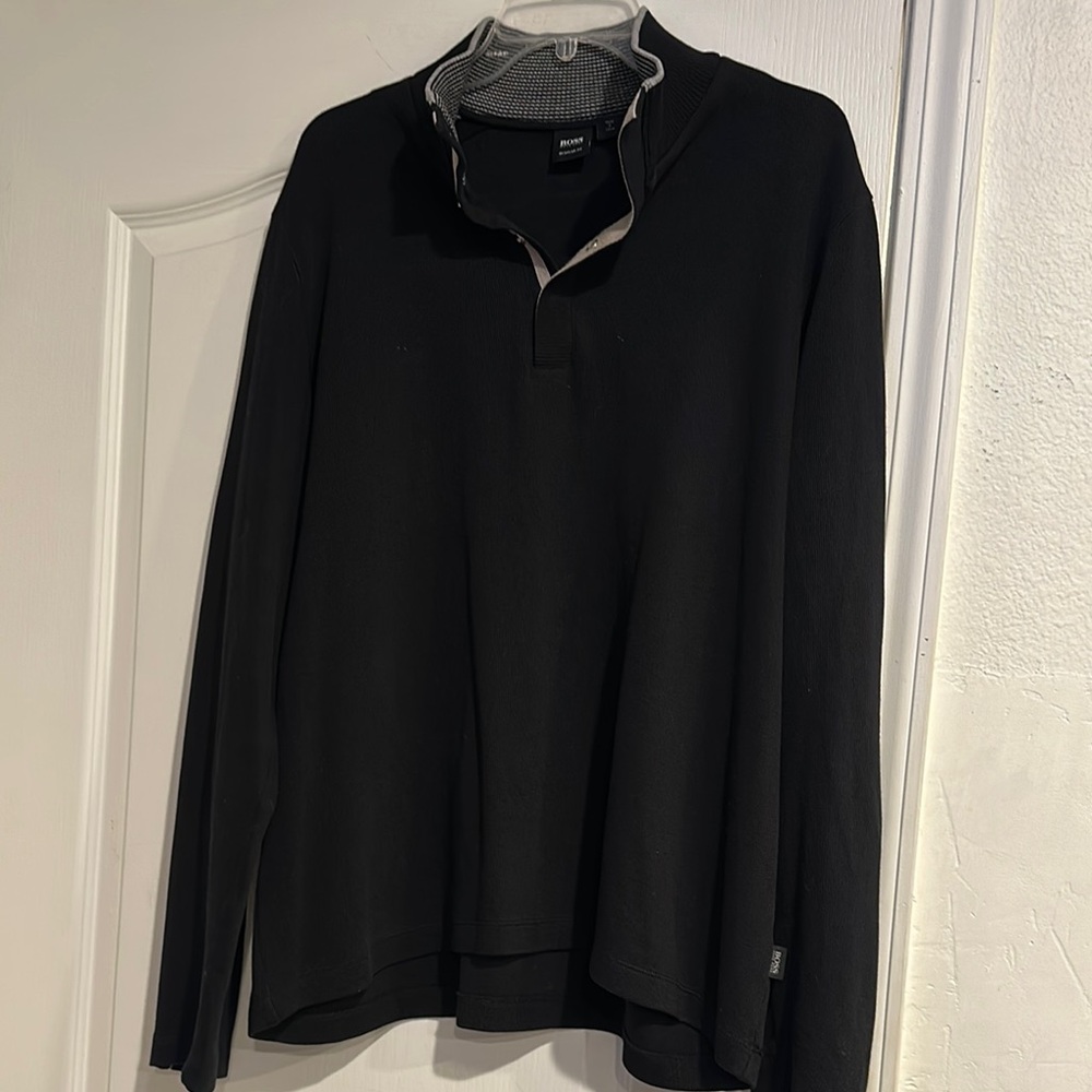 Black Long Sleeve Polo Shirt